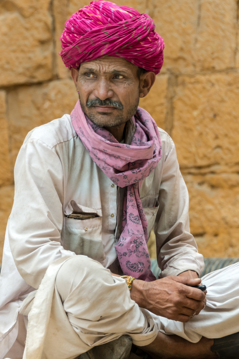 Retrato de hombre con turbante, Bikaner, India 2015